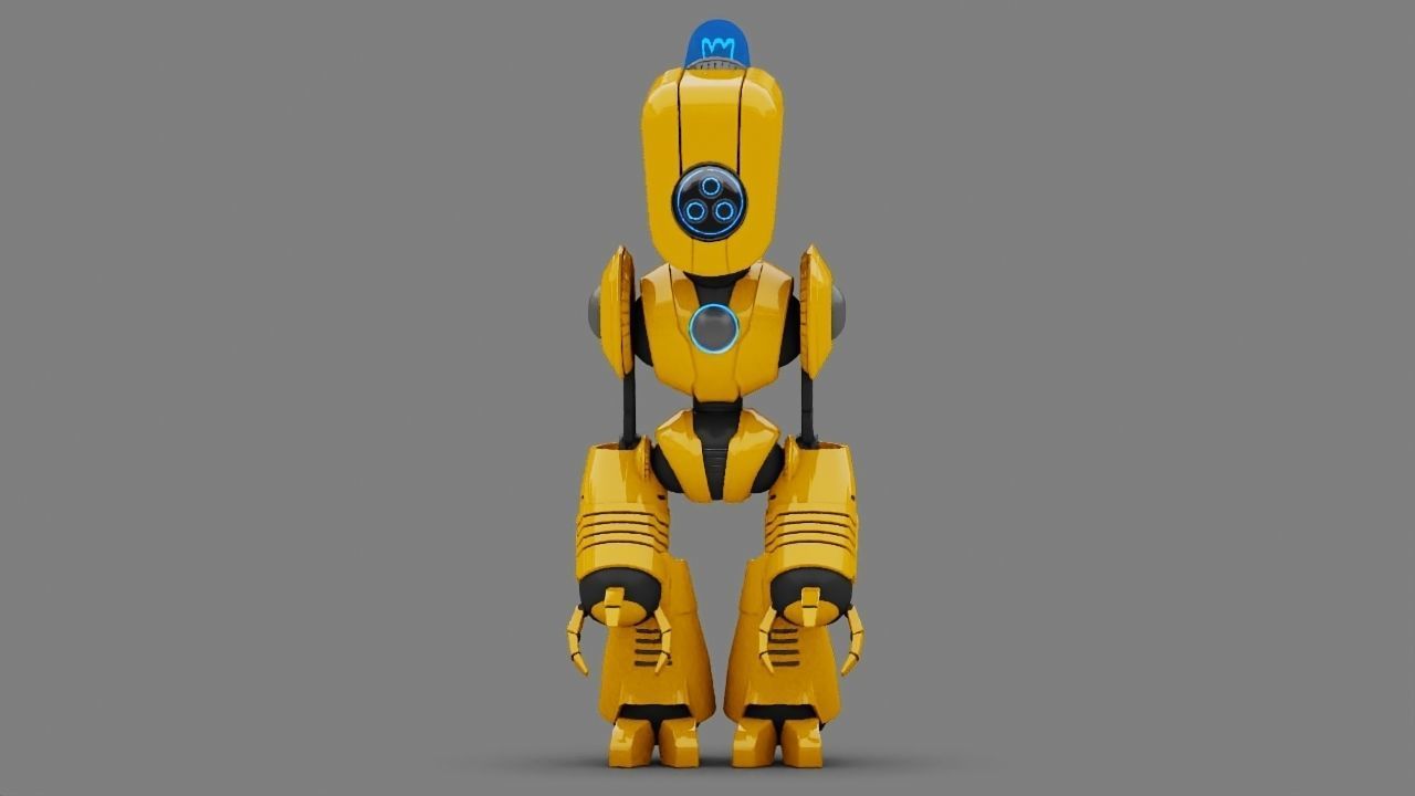 Toy Robot rigged character 3D model_12
