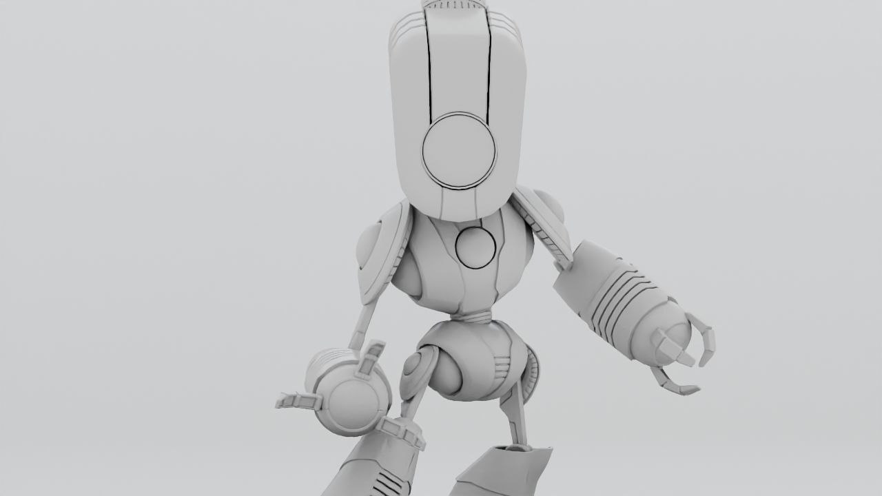 Toy Robot rigged character 3D model_22
