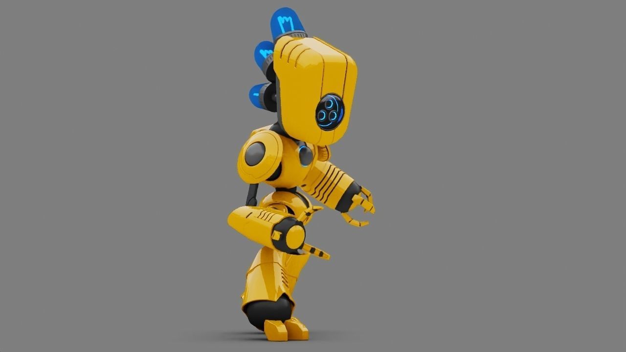 Toy Robot rigged character 3D model_8