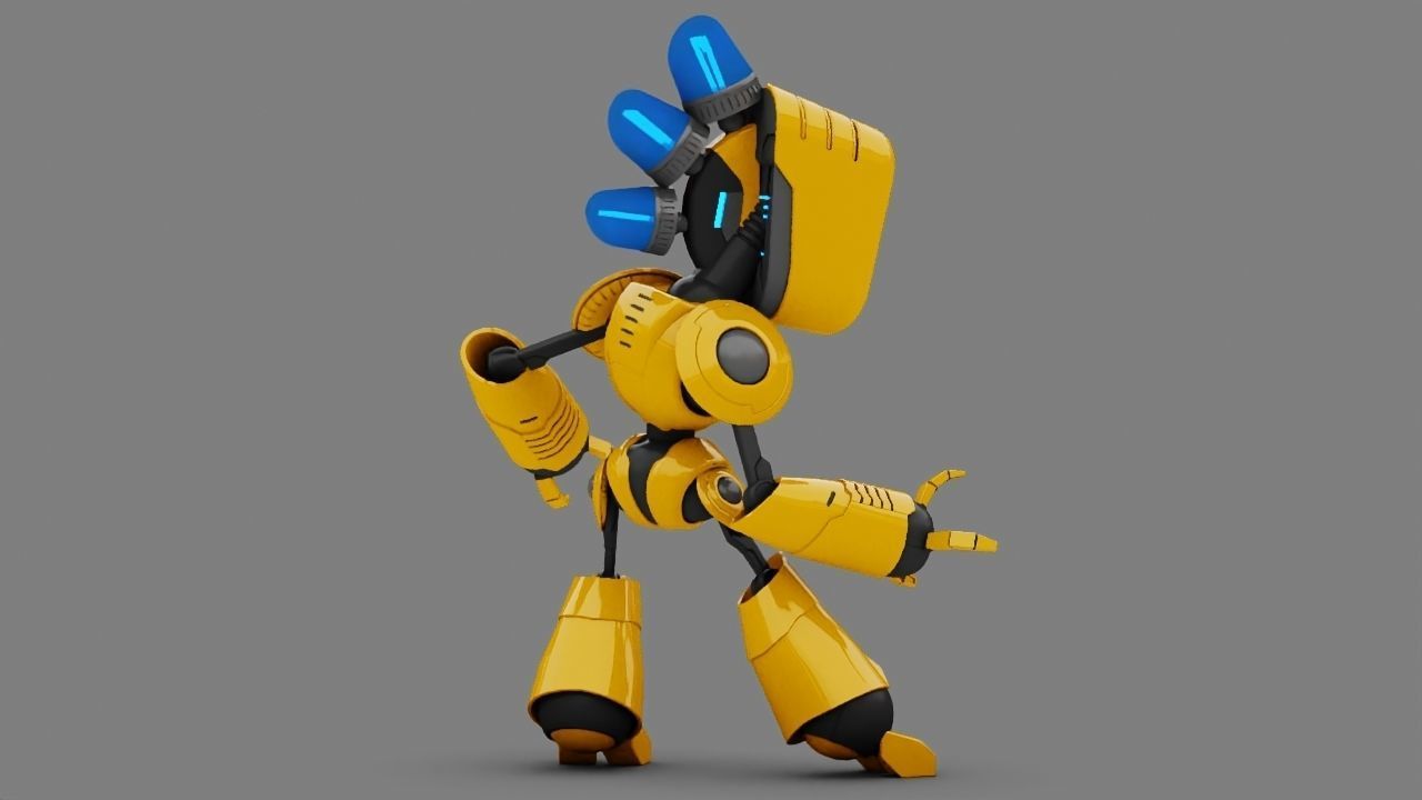 Toy Robot rigged character 3D model_6