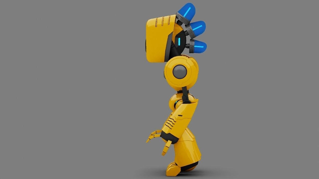 Toy Robot rigged character 3D model_13