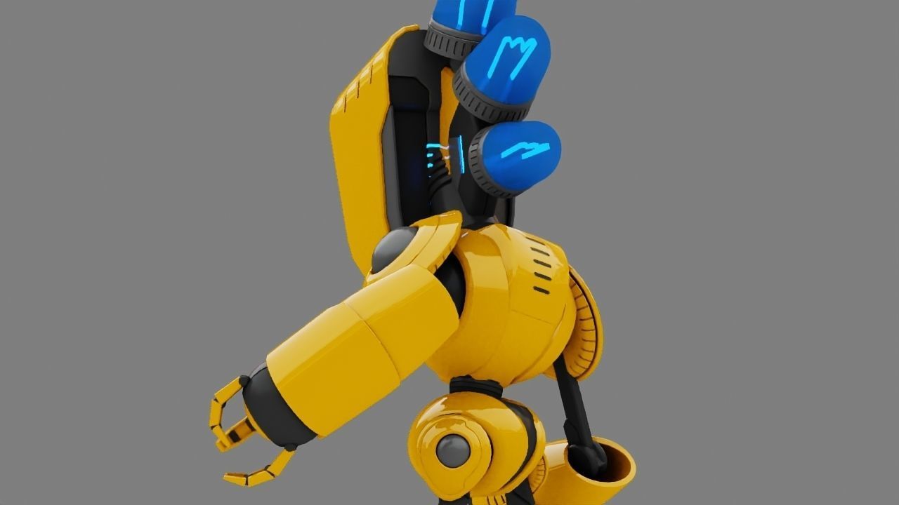 Toy Robot rigged character 3D model_18