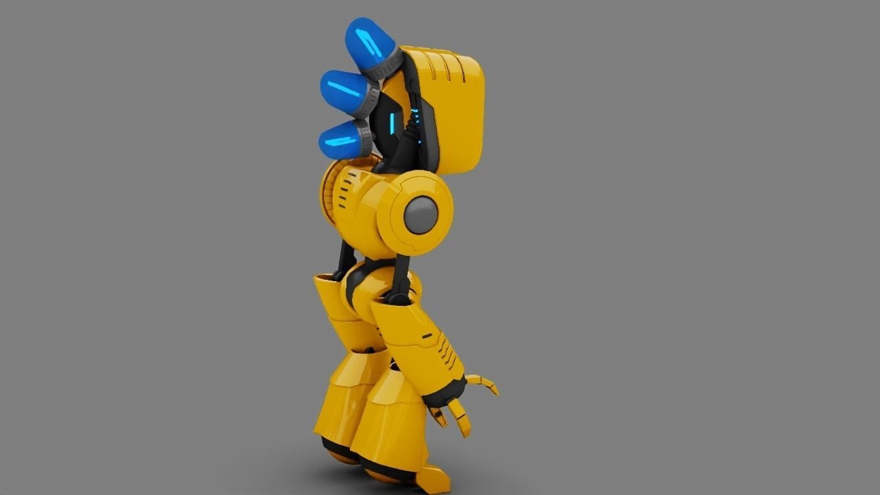 Toy Robot rigged character 3D model_15