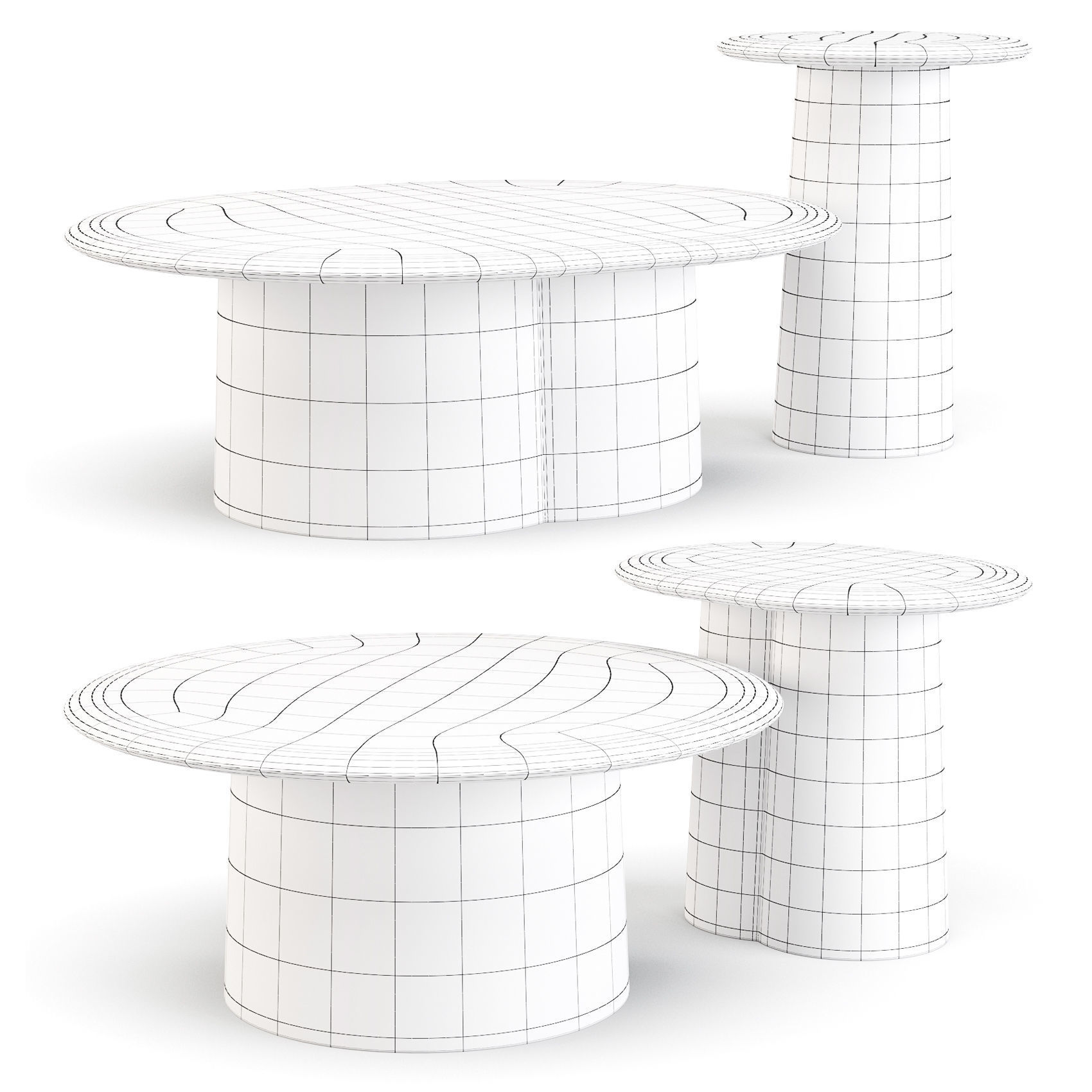 Plus Halle Proto - Coffee and Side Tables 3D model_1