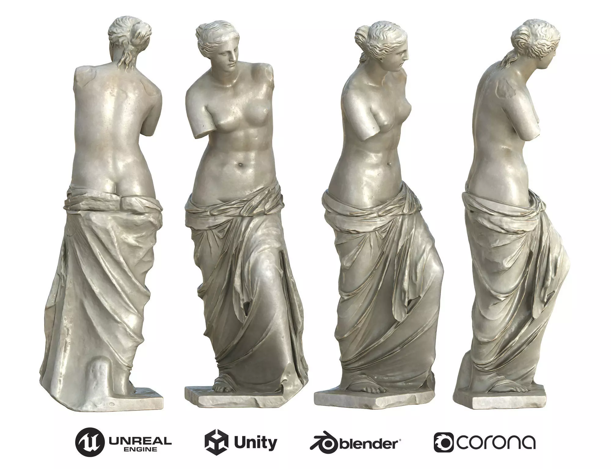 Statue 05 Low-poly 3D model_0