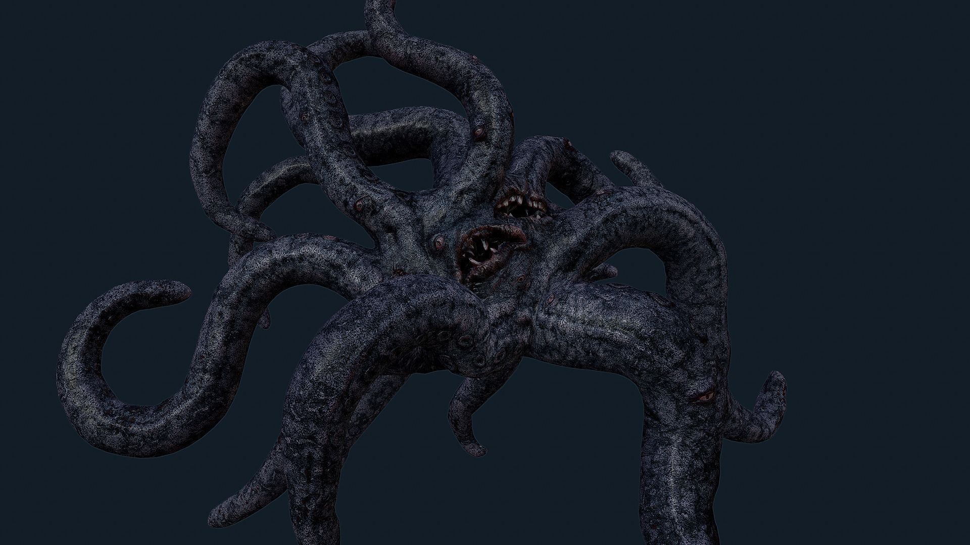 Lovecraftian Monster Low-poly 3D model_4