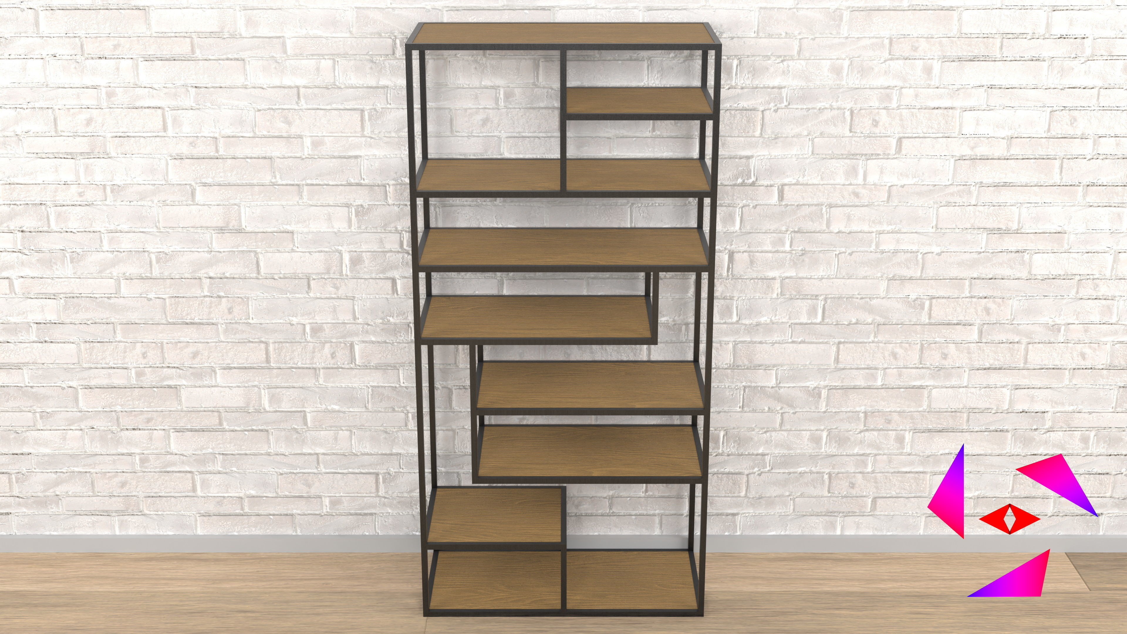 Floor shelf Free 3D model_3
