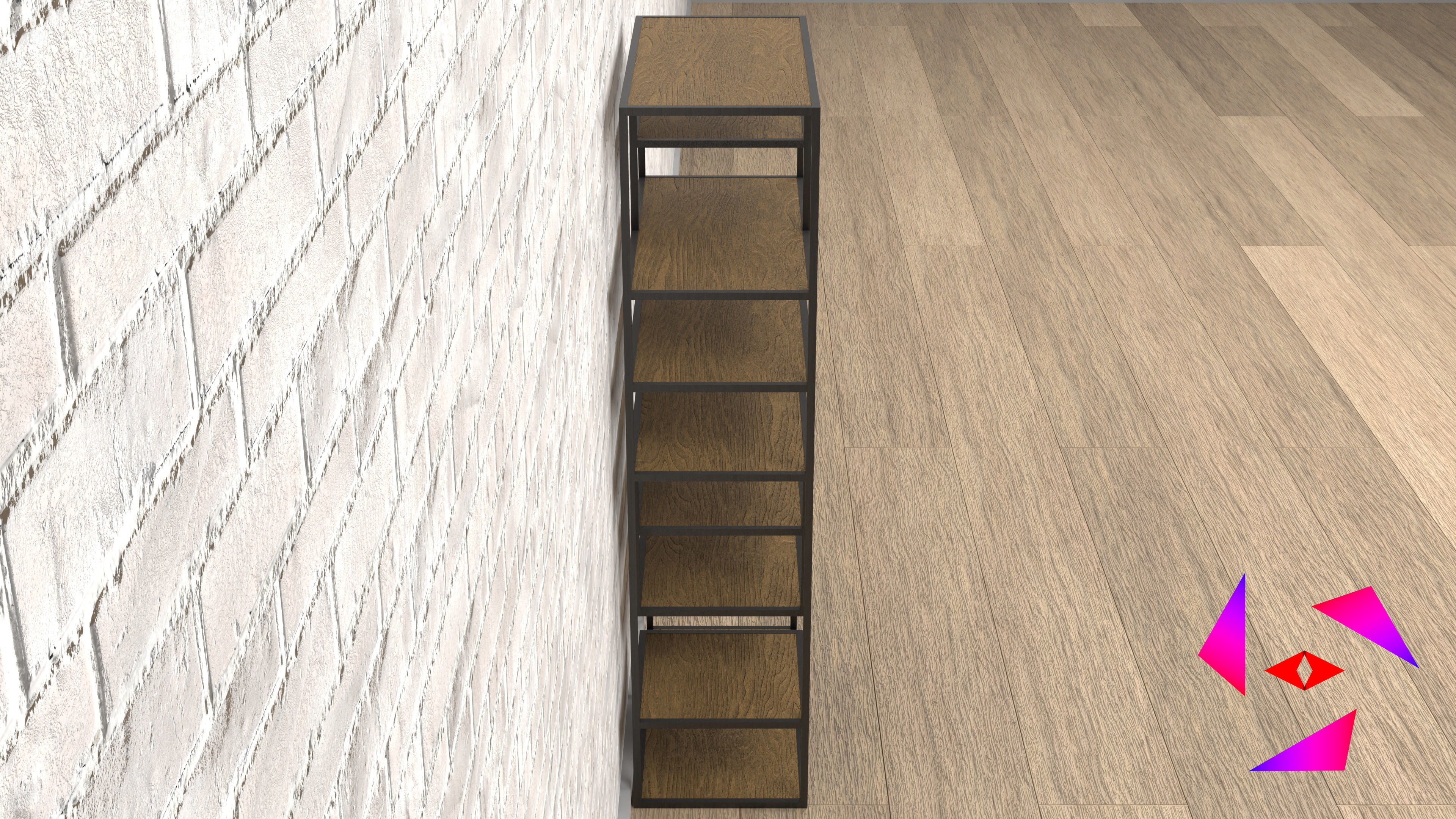 Floor shelf Free 3D model_5