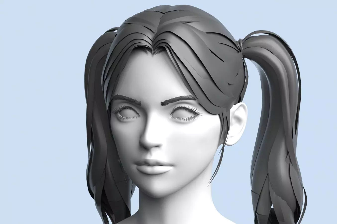 character head quadrilateral not collapsed 3A western women 3D model