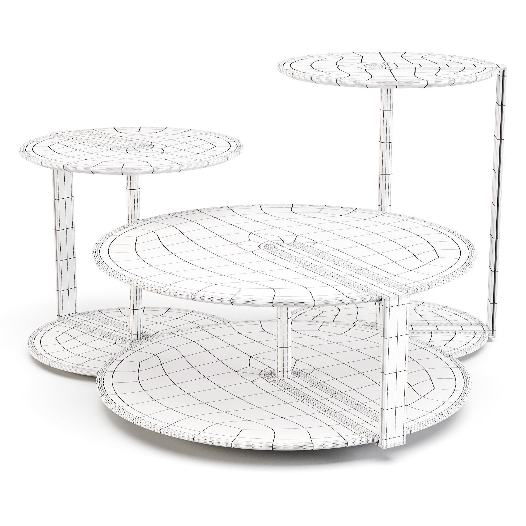 Giorgetti Meda Clamp - Coffee and Side Tables 3D model_1