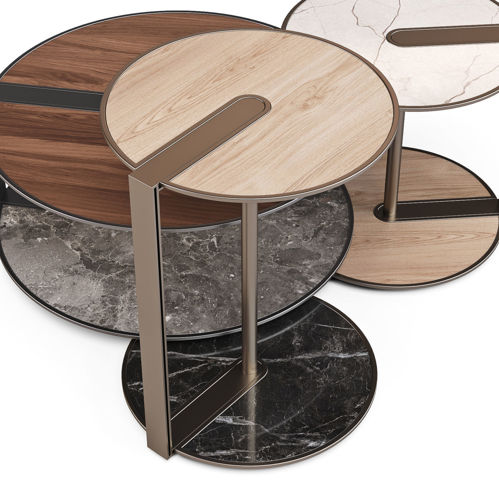 Giorgetti Meda Clamp - Coffee and Side Tables 3D model_2