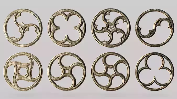 Gothic rose windows 3D model