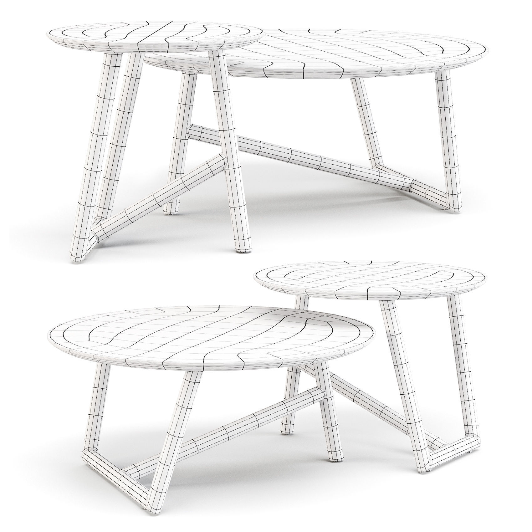 Moroso Klara - Coffee and Side Tables 3D model_2