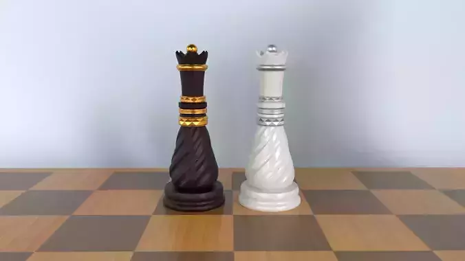 Queen 3D Luxury Chess Pieces 3D Print Model 3D print model