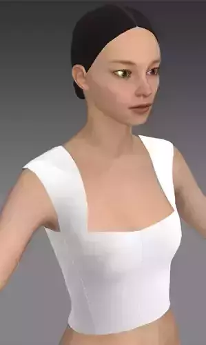 WHITE MATTE BLOUSE V NECKLINE LOOK CROP BLOUSE