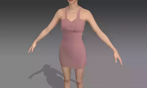 DRESS MATTE POWDER PINK ELEGANCE LOOK