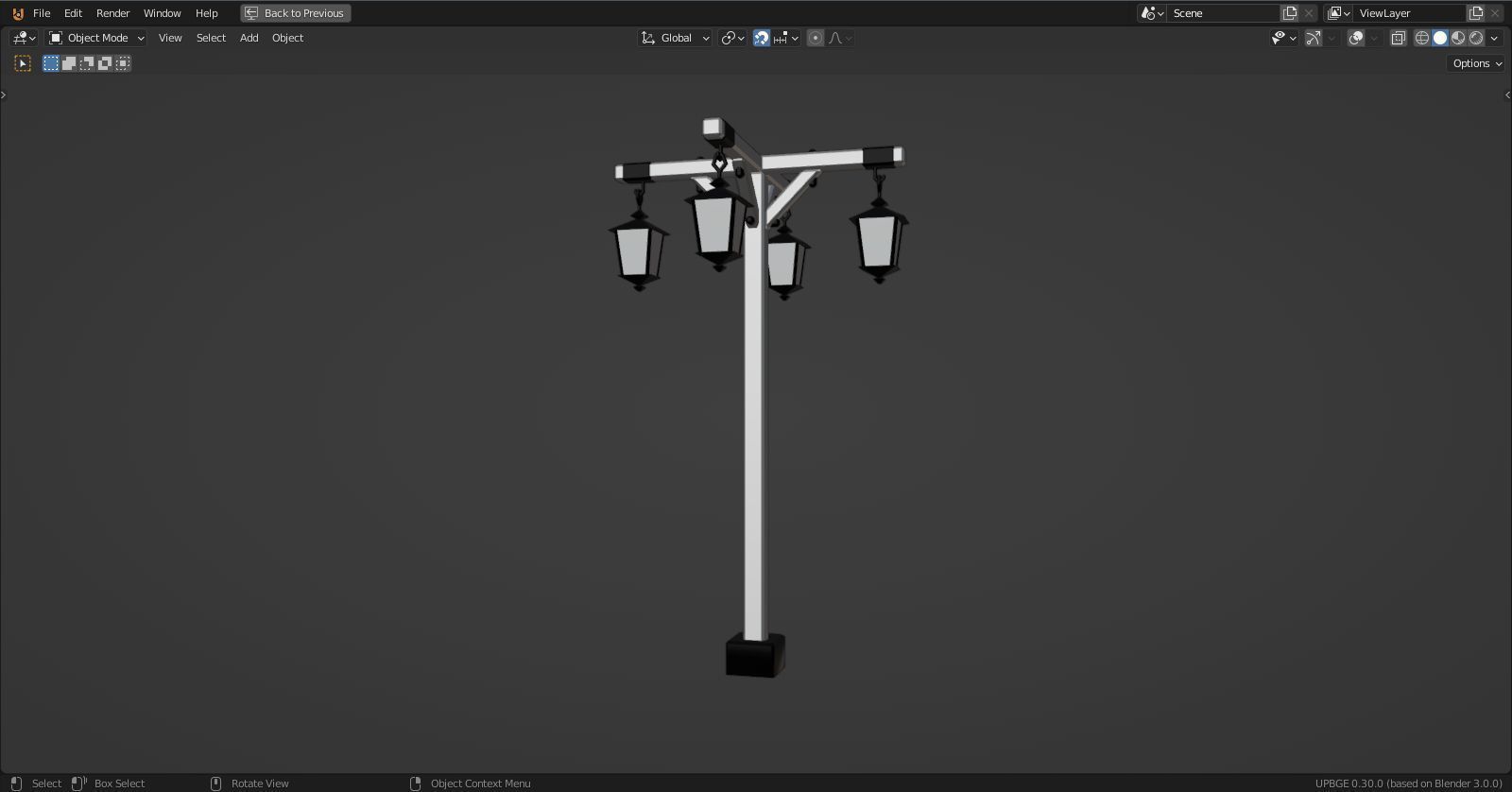 Basic Lamp Post - 4 Sided - 3D model | CGTrader