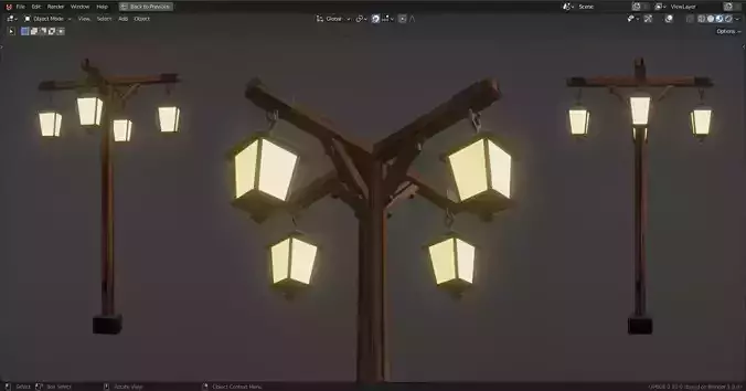 Basic Lamp Post - 4 Sided - 