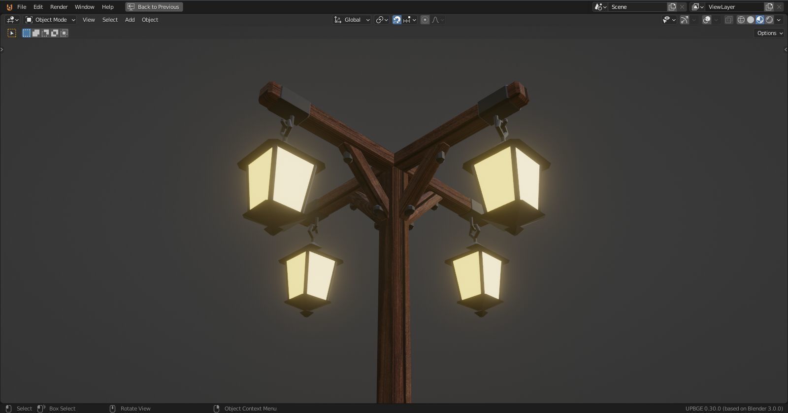 Basic Lamp Post - 4 Sided - 3D model | CGTrader