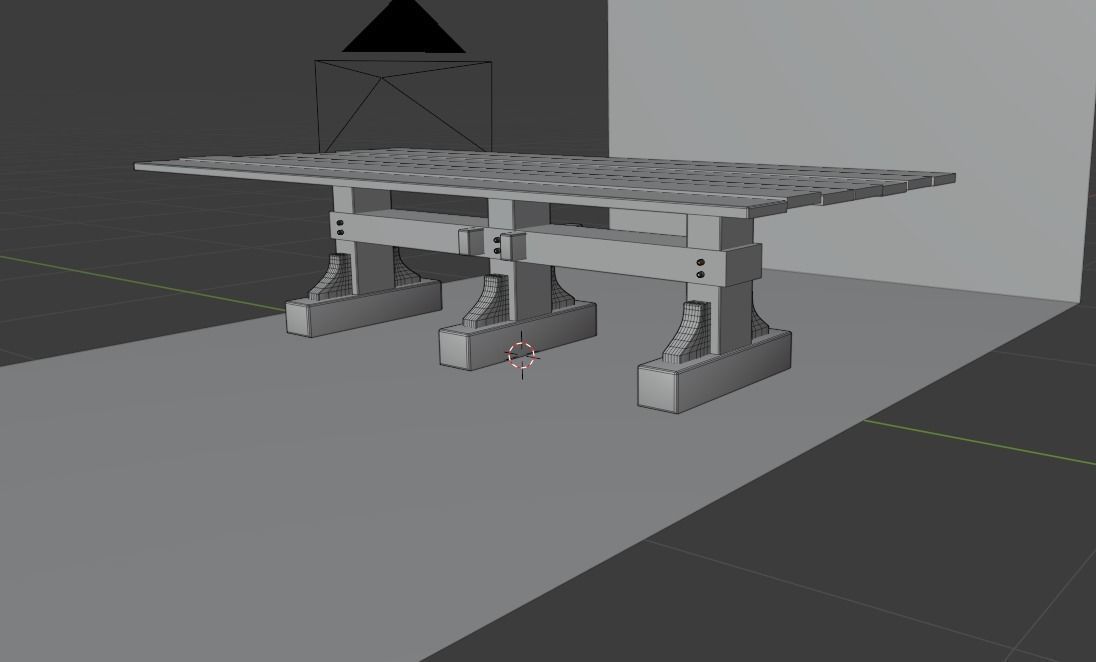 Medieval Table Low-poly 3D model_8