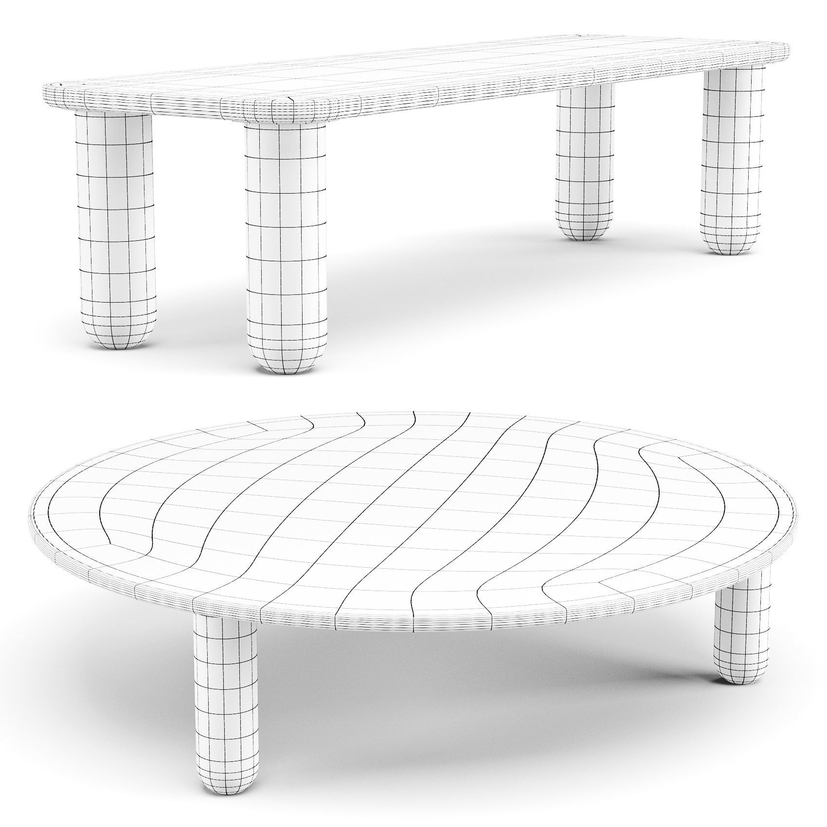 La Chance Sunday - Coffee Tables Set 01 3D model_1