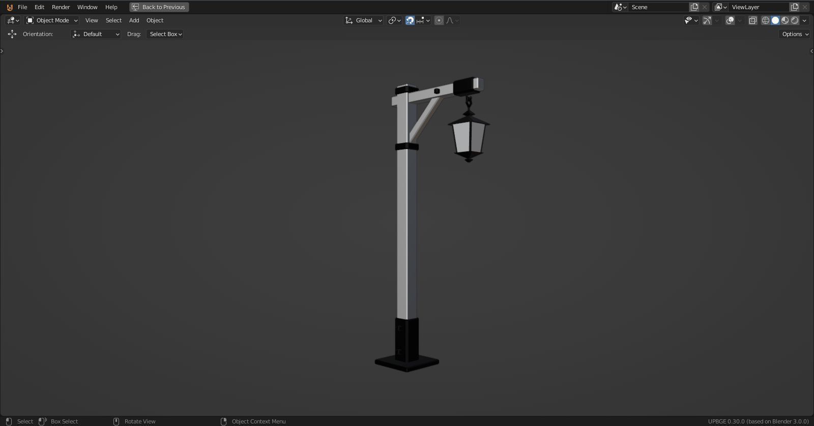Lamp Post - 1 Sided -  3D model_6
