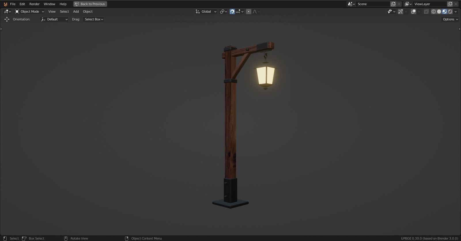 Lamp Post - 1 Sided -  3D model_1