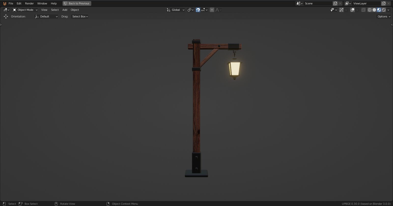 Lamp Post - 1 Sided -  3D model_3