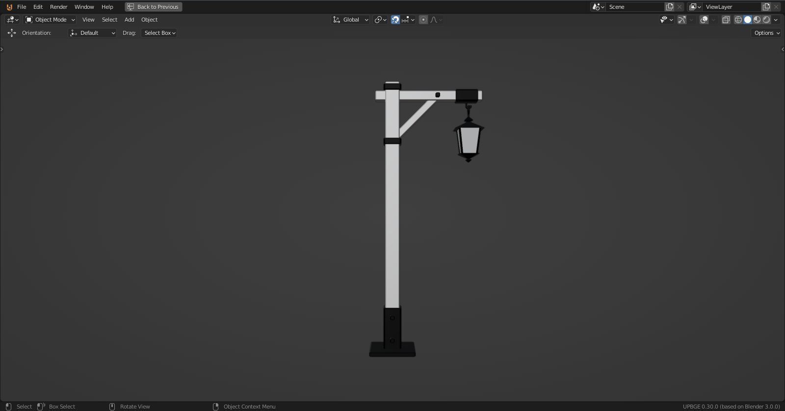 Lamp Post - 1 Sided -  3D model_4
