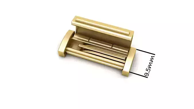 9 and half mm Plain Gold Lock Box for Jewelry 3D print model