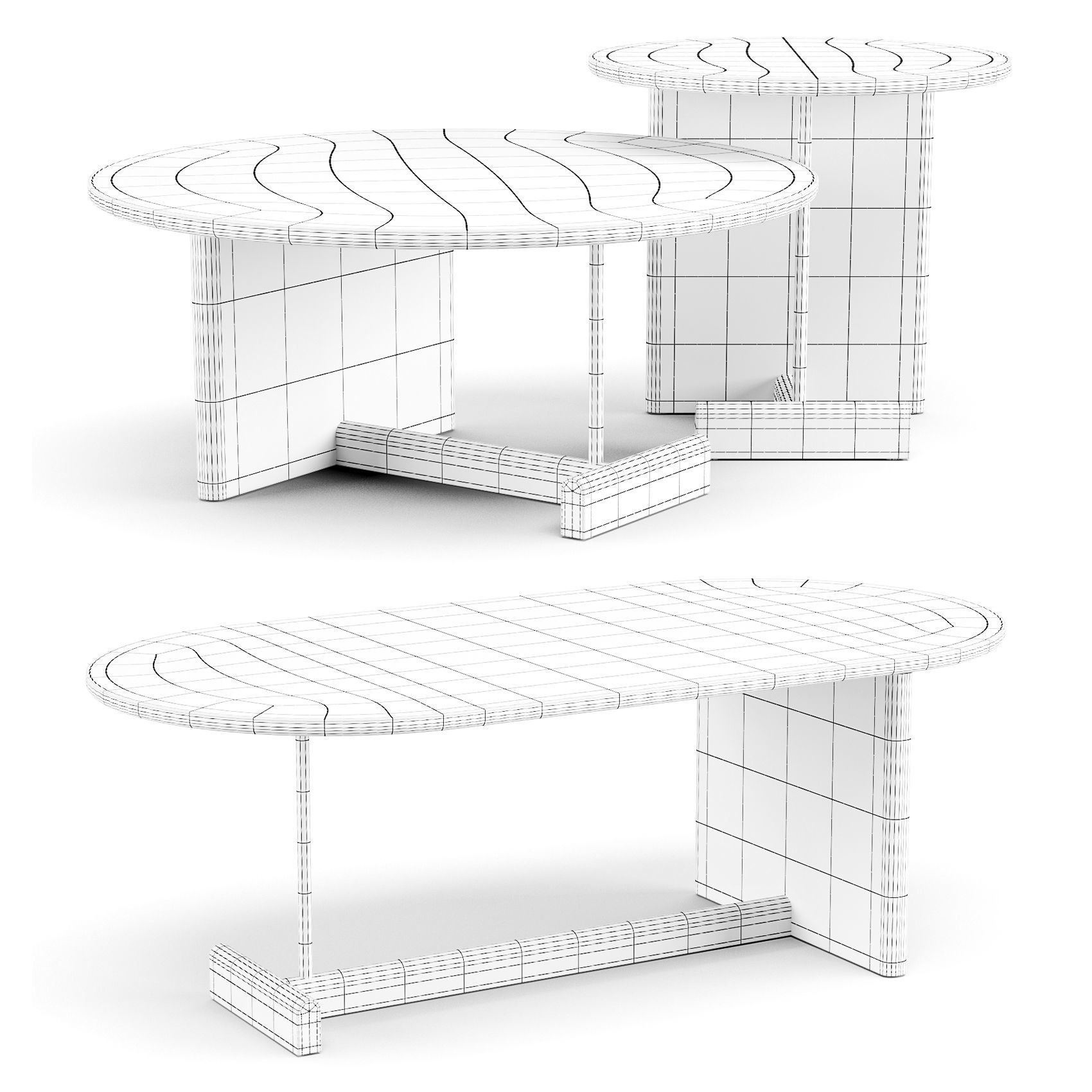 Fogia Koku - Coffee and Side Table Set 01 3D model_1