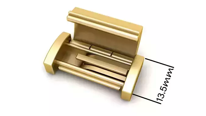 13 and half mm box  Plain Gold Lock Box for Jewelry