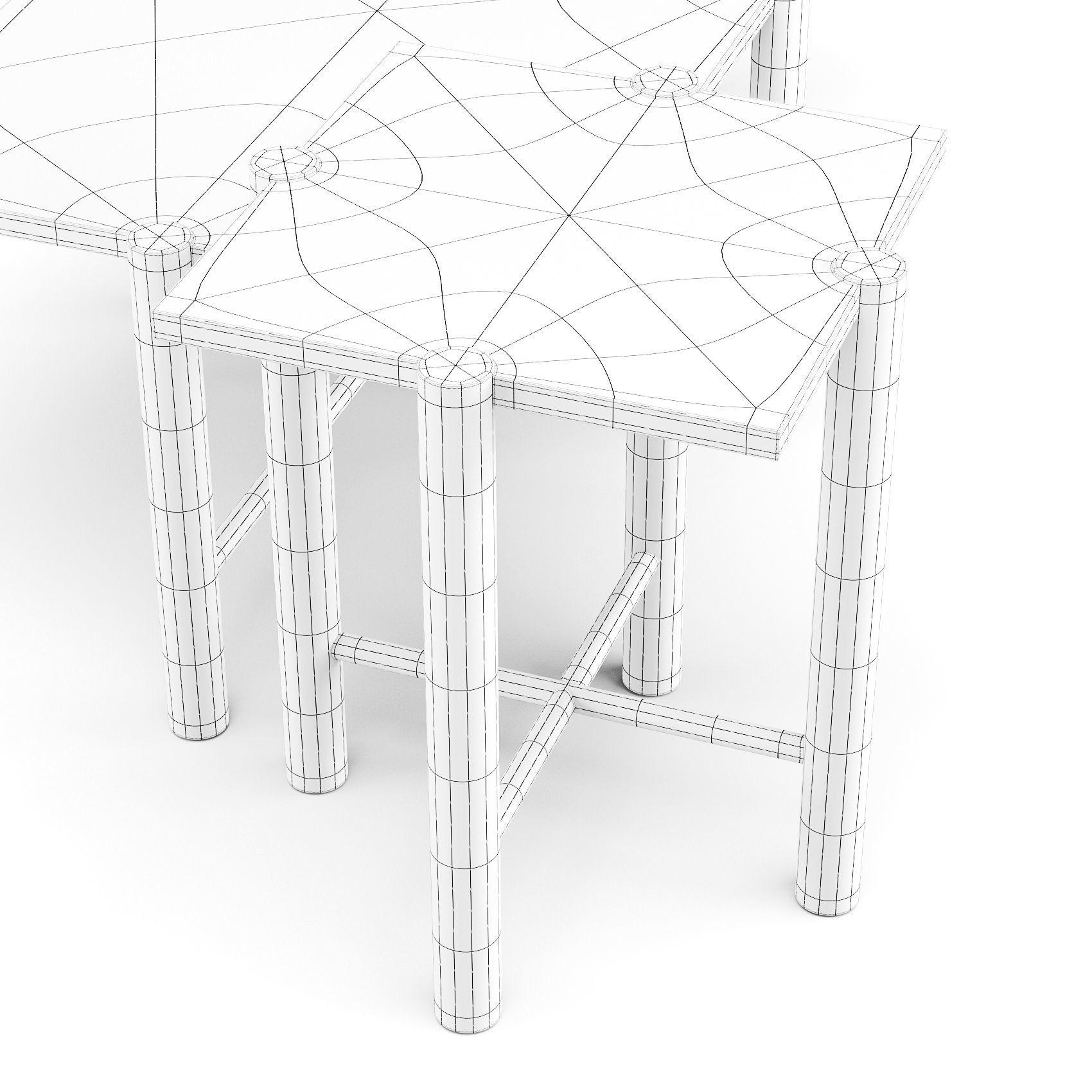 Crate and Barrel Jo Wood - Coffee and Side Table 3D model_3