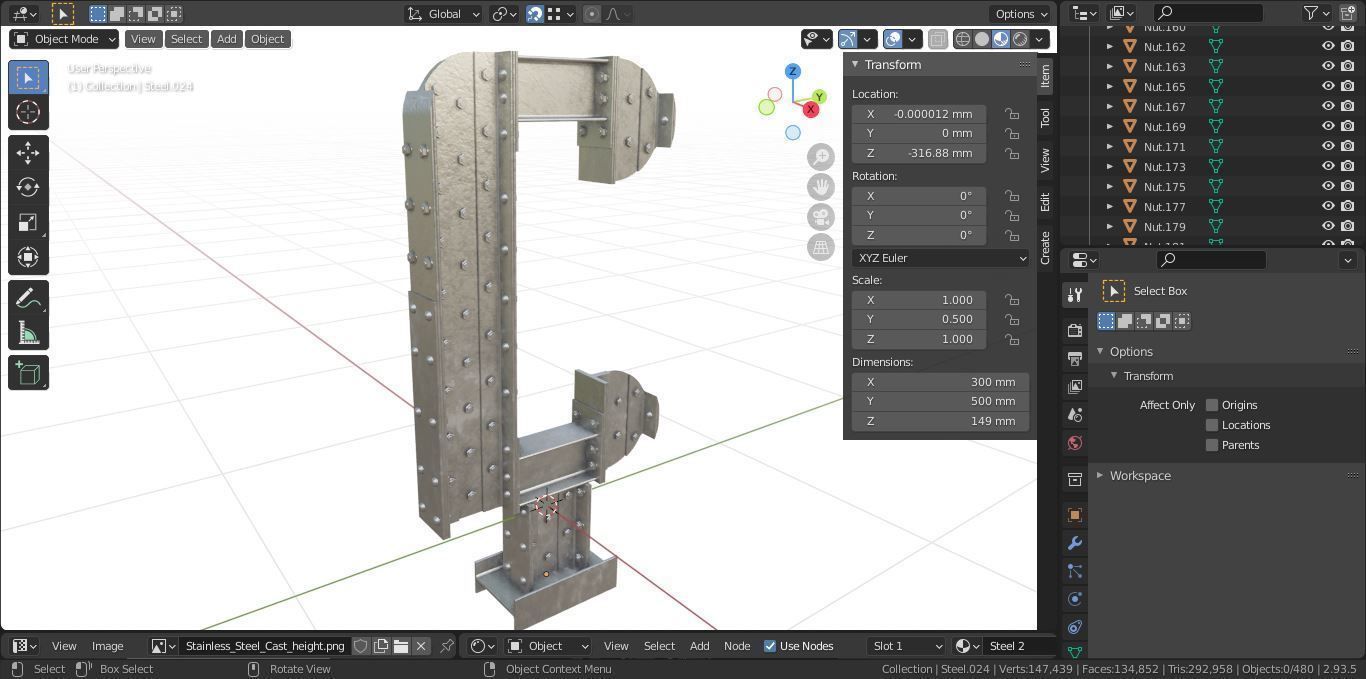 Steel Construction Font - Turkish Letter C 3D model_6