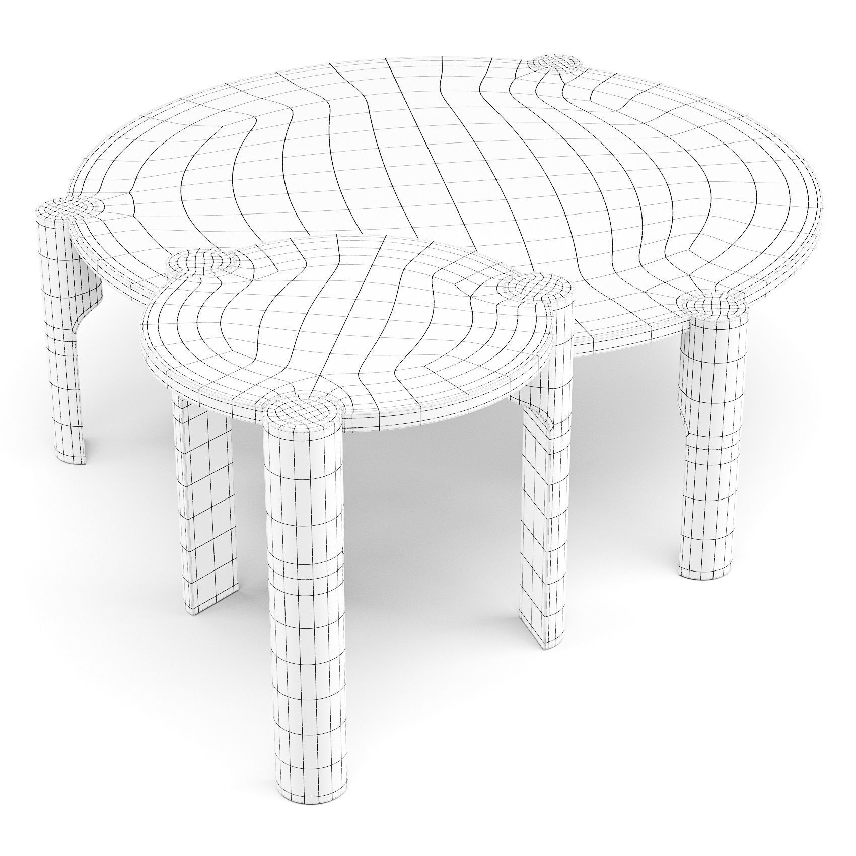 Omelette Editions Domus - Coffee and Side Tables 3D model_4