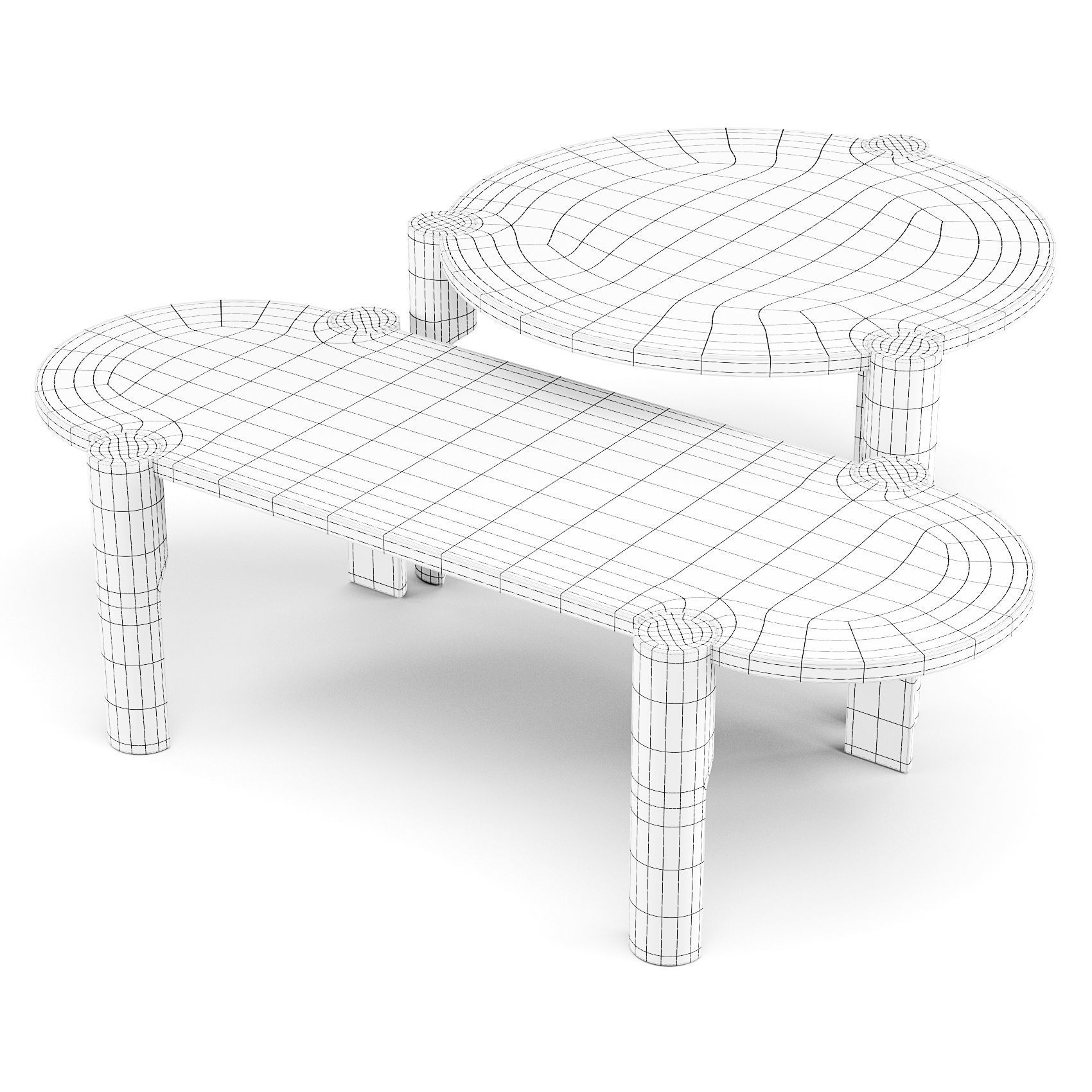 Omelette Editions Domus - Coffee and Side Tables 3D model_2