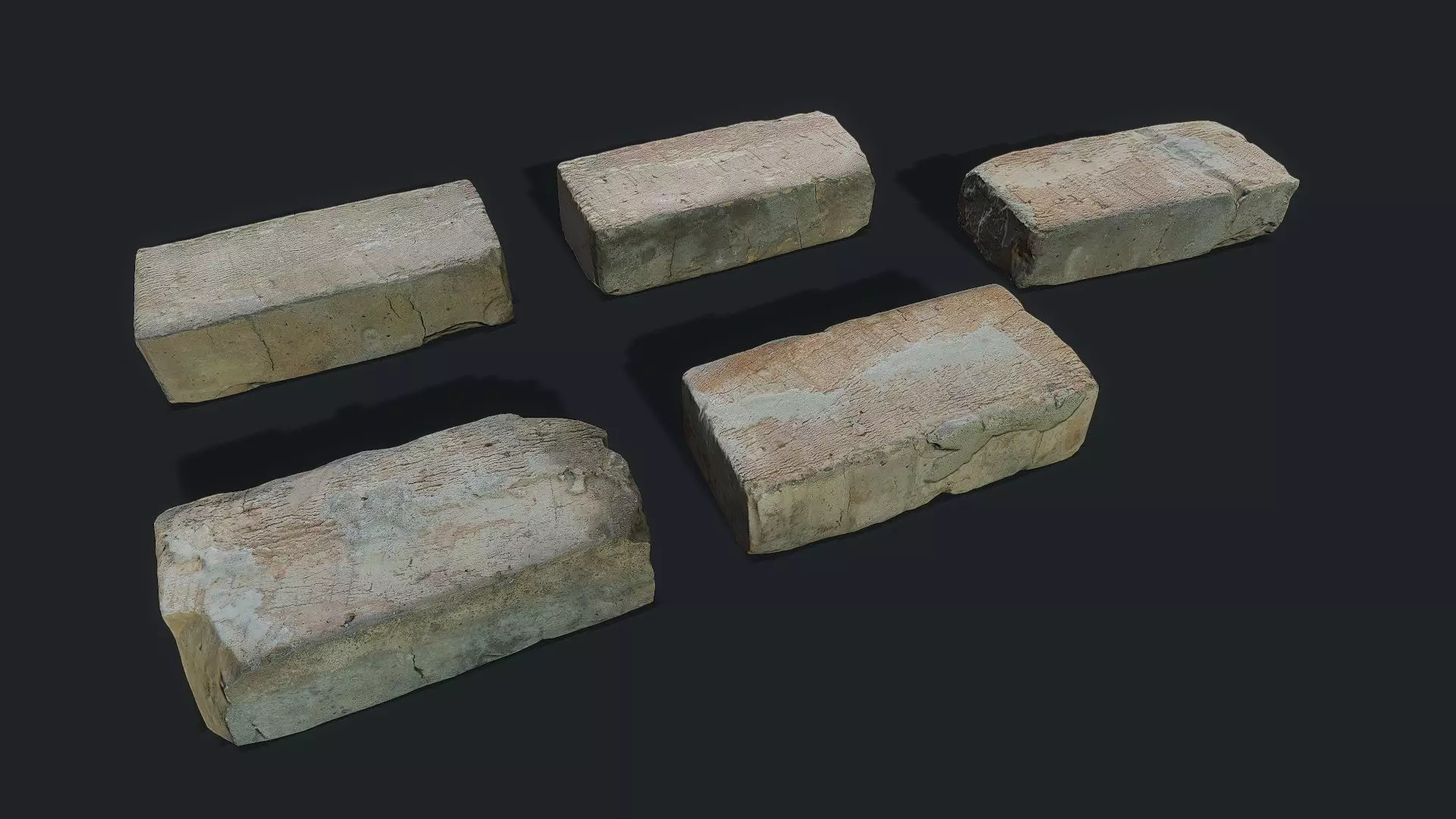 3D Scan Old Bricks Pack - Props Low-poly 3D model_0