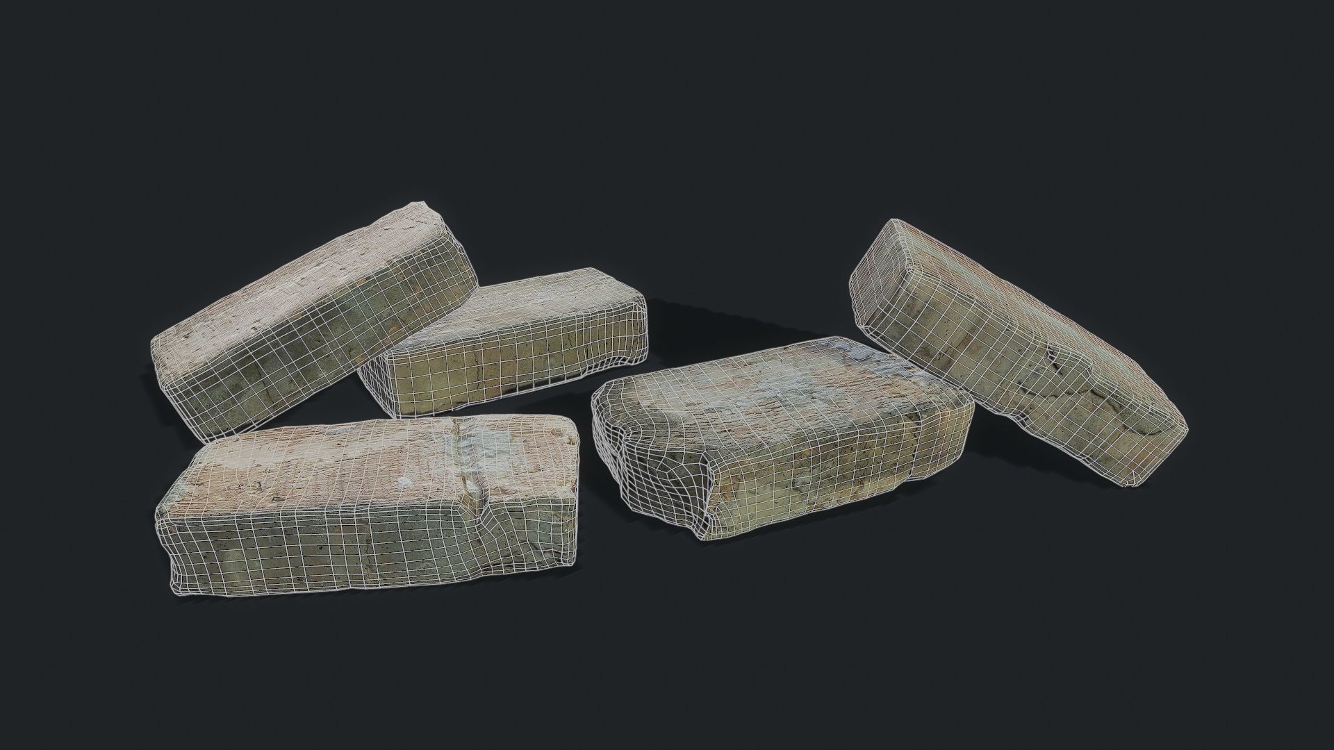 3D Scan Old Bricks Pack - Props Low-poly 3D model_3