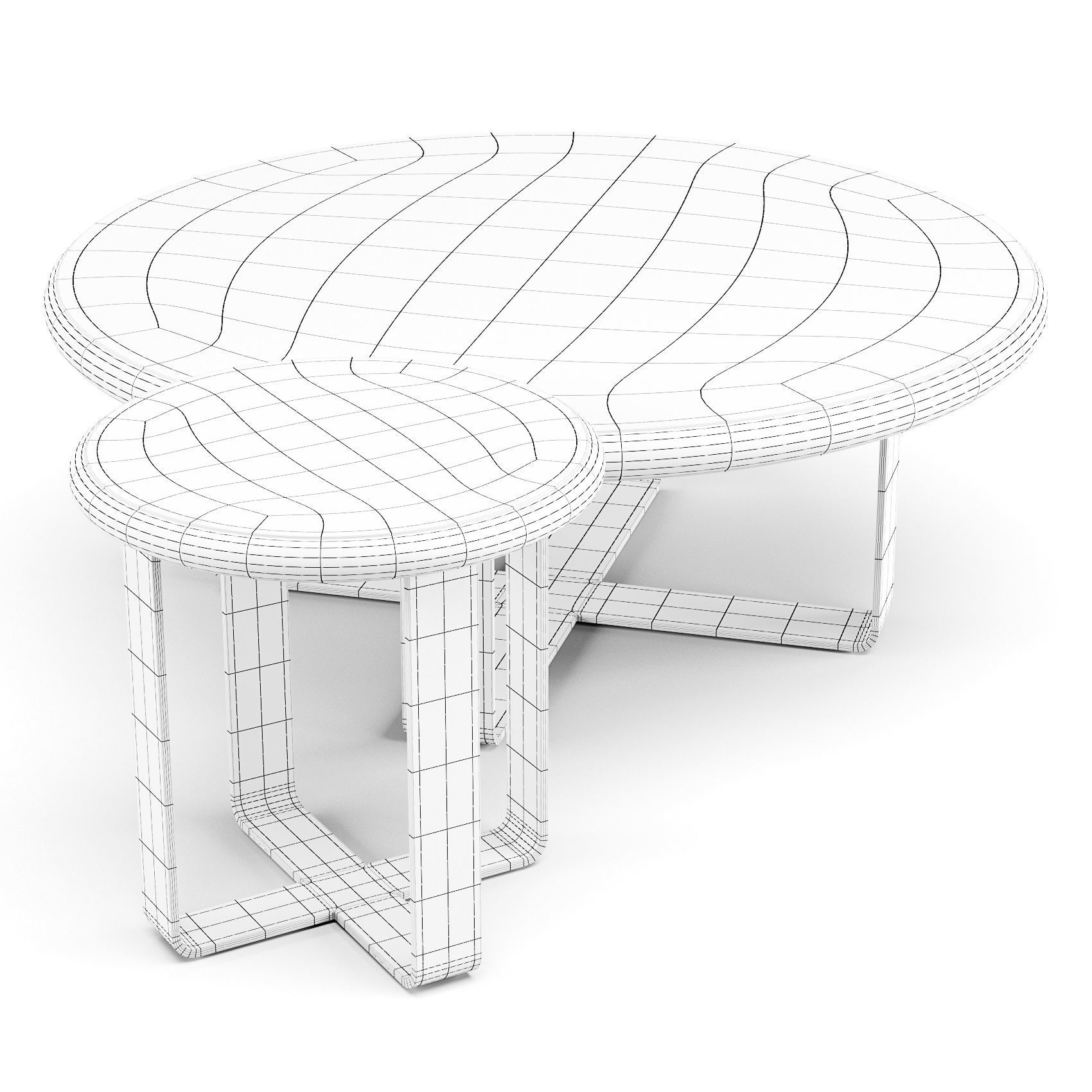 Pottery Barn Joaquin - Coffee and Side Table 3D model_3