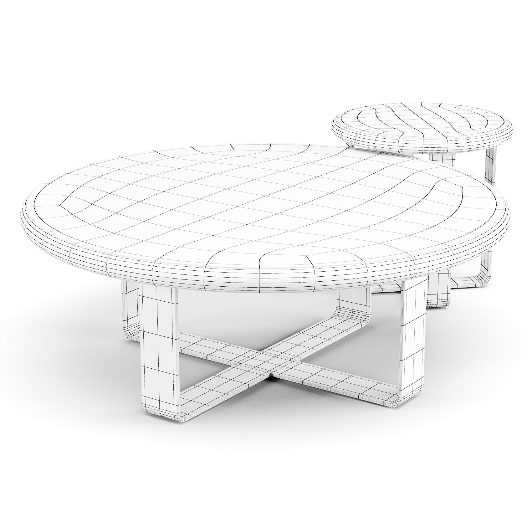 Pottery Barn Joaquin - Coffee and Side Table 3D model_1