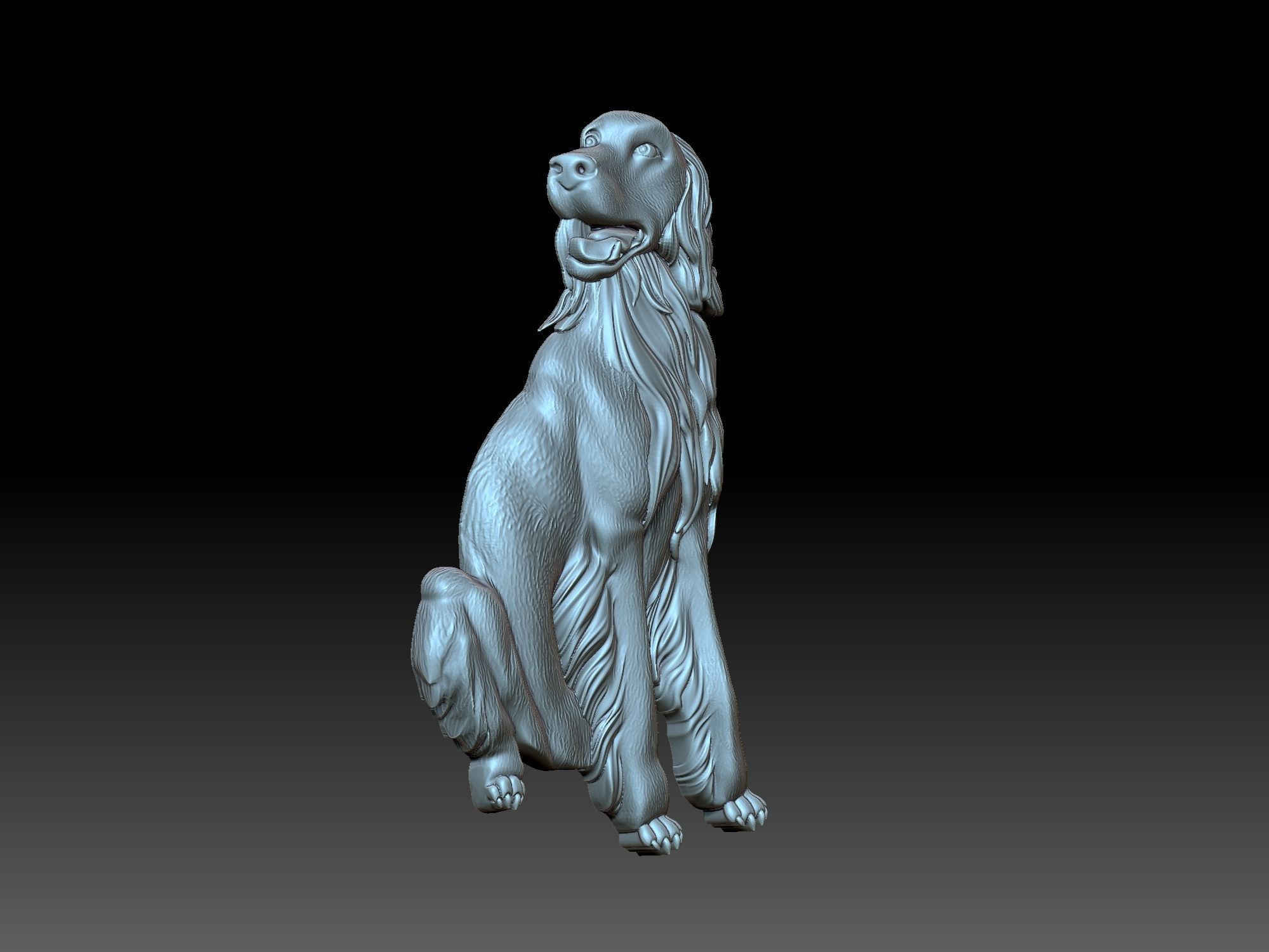 Labrador statue of dog 3D print model_1