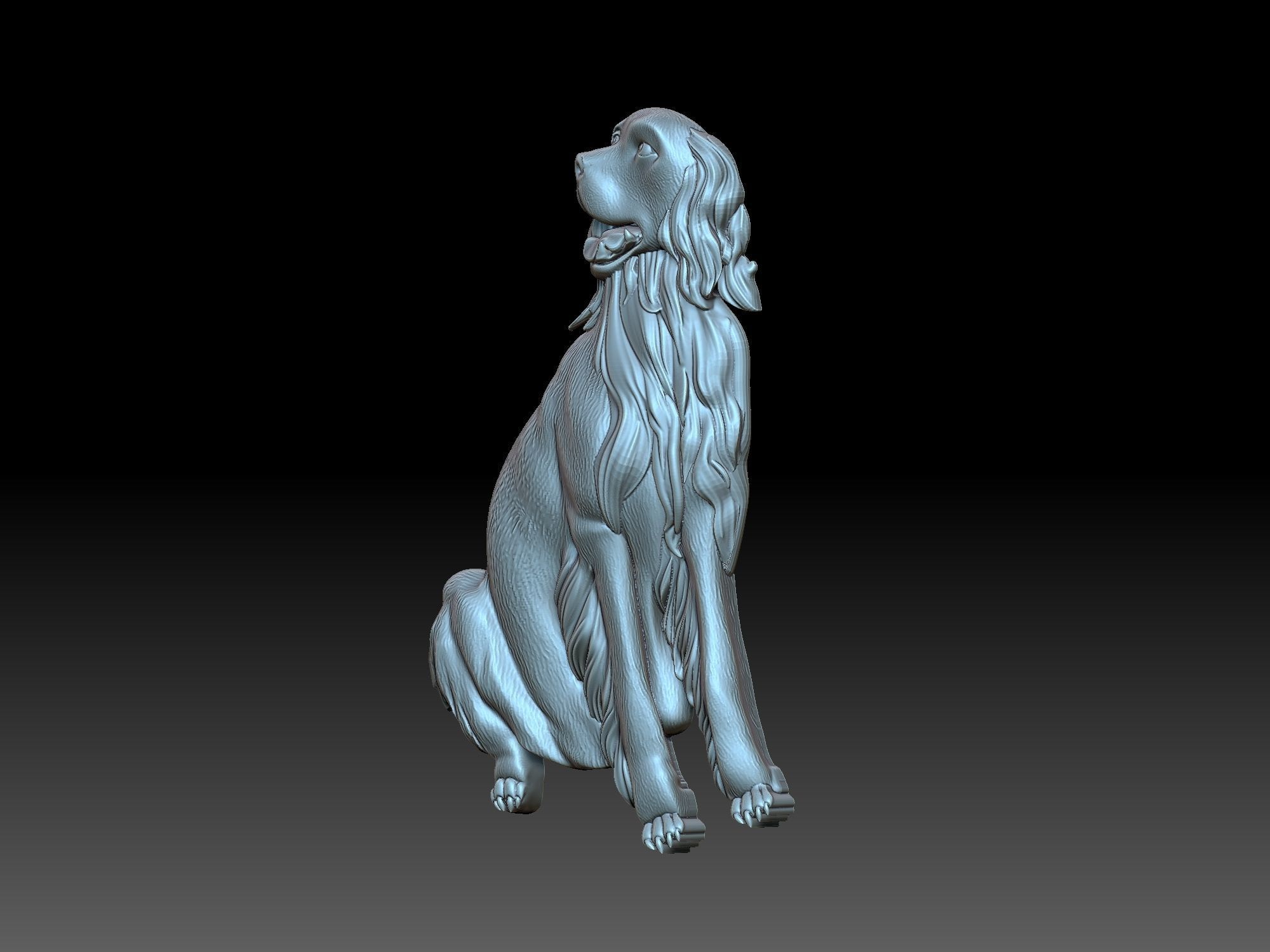 Labrador statue of dog 3D print model_4