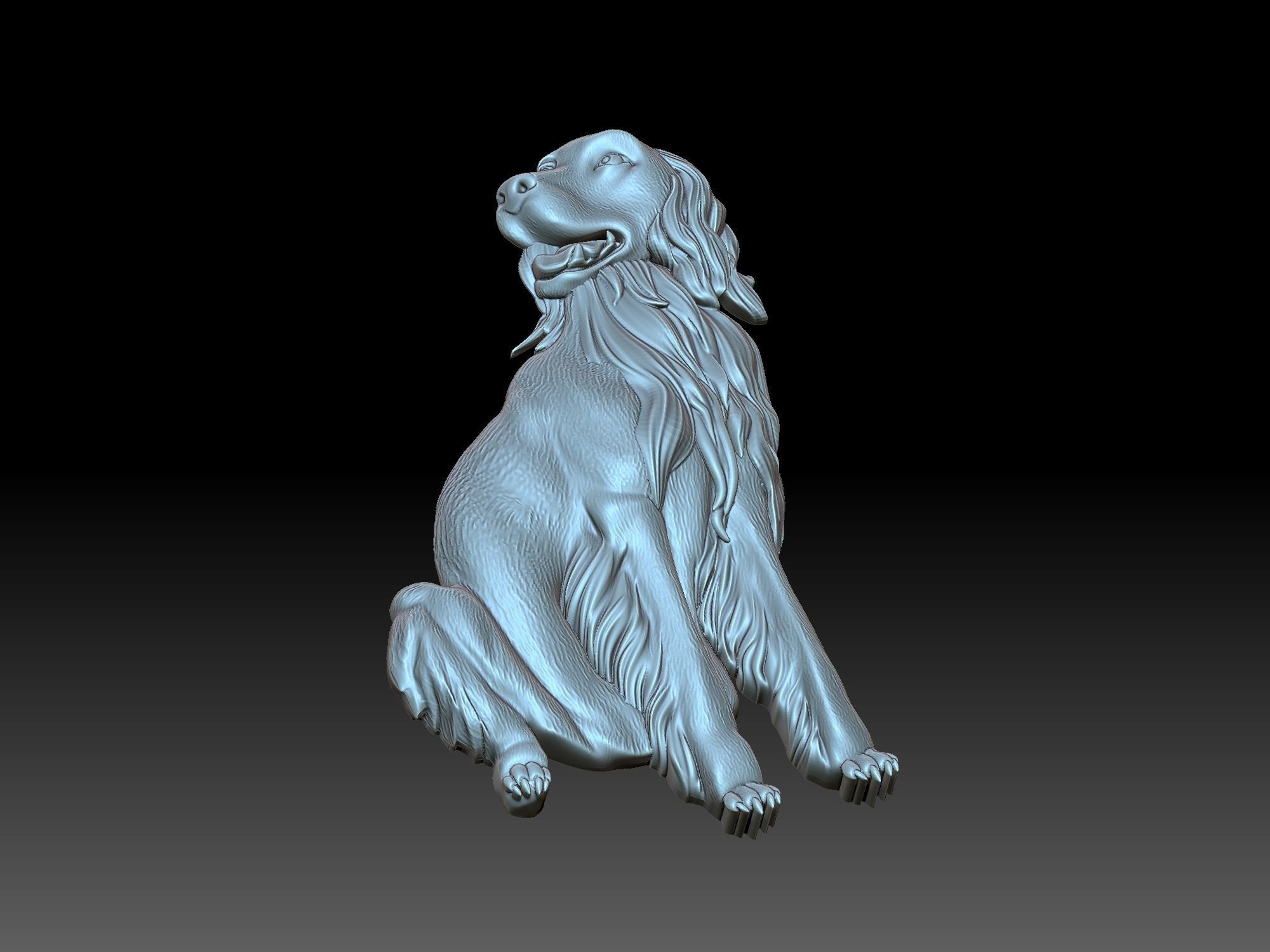 Labrador statue of dog 3D print model_6