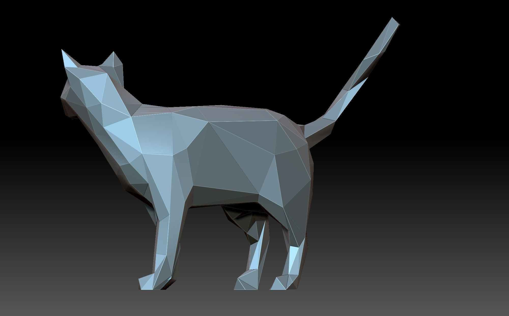 Low-poly cat 3D print model_2
