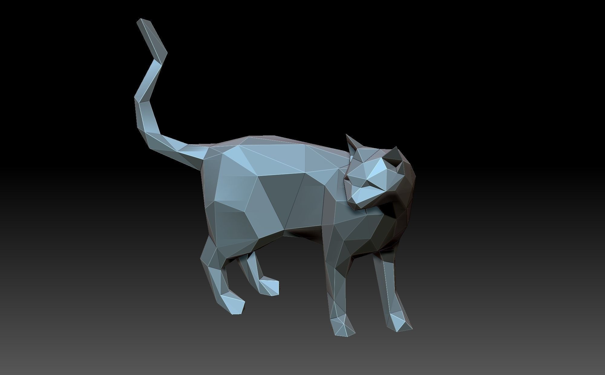 Low-poly cat 3D print model_4