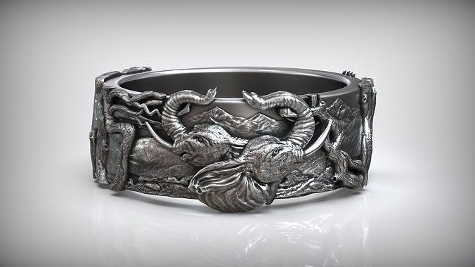 Love Elephant Head Savannah Heart Wedding Ring 3D print model