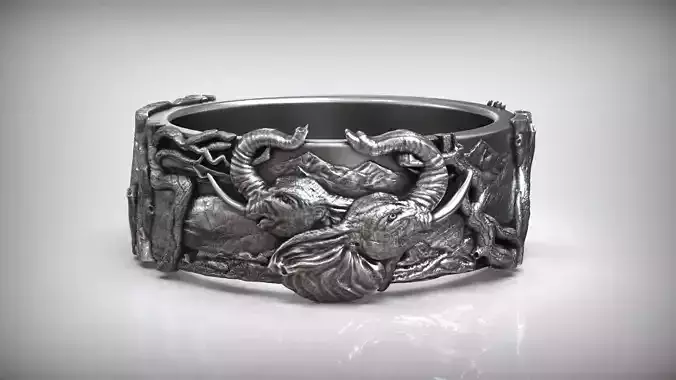 Love Elephant Head Savannah Heart Wedding Ring 3D print model