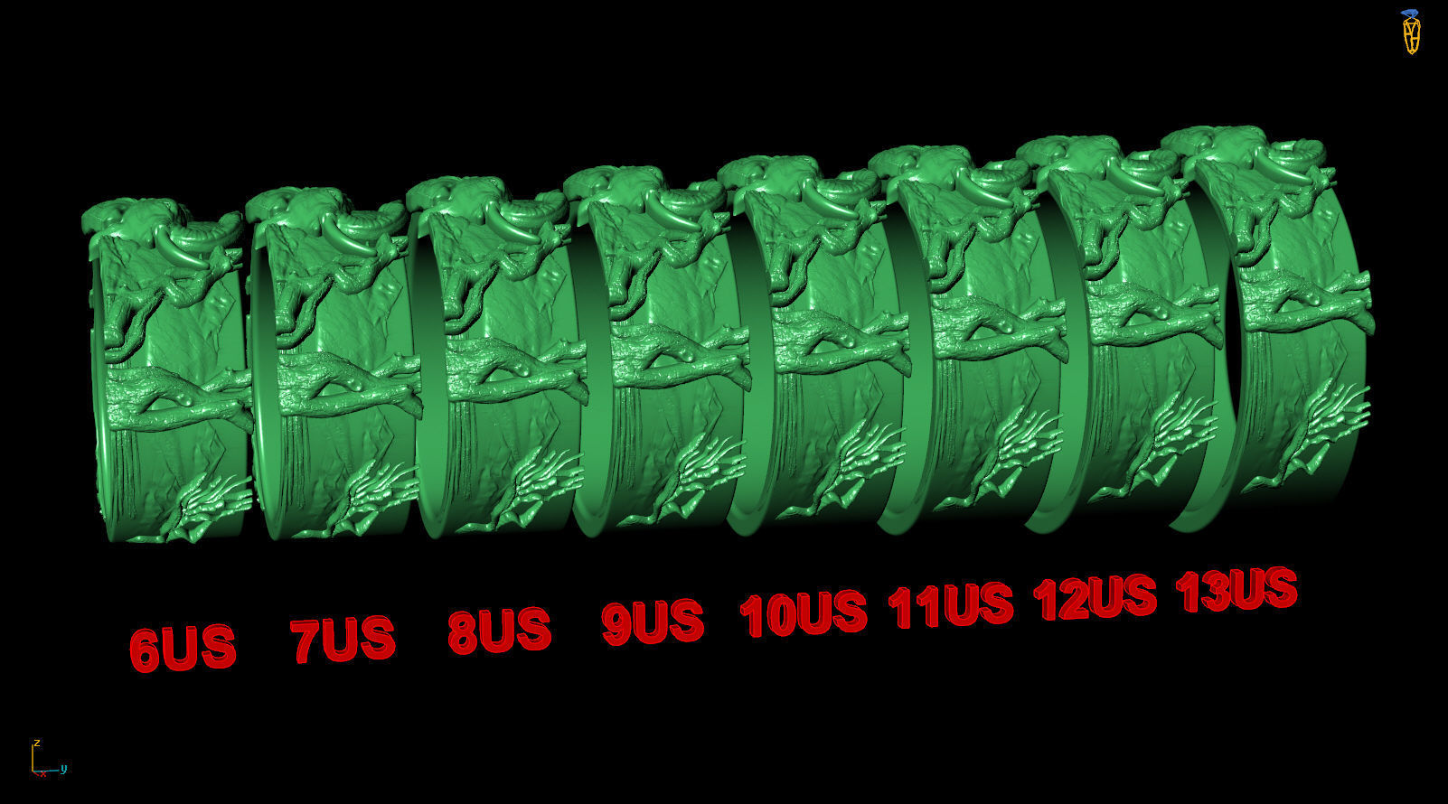 Love Elephant Head Savannah Heart Wedding Ring 3D print model_8