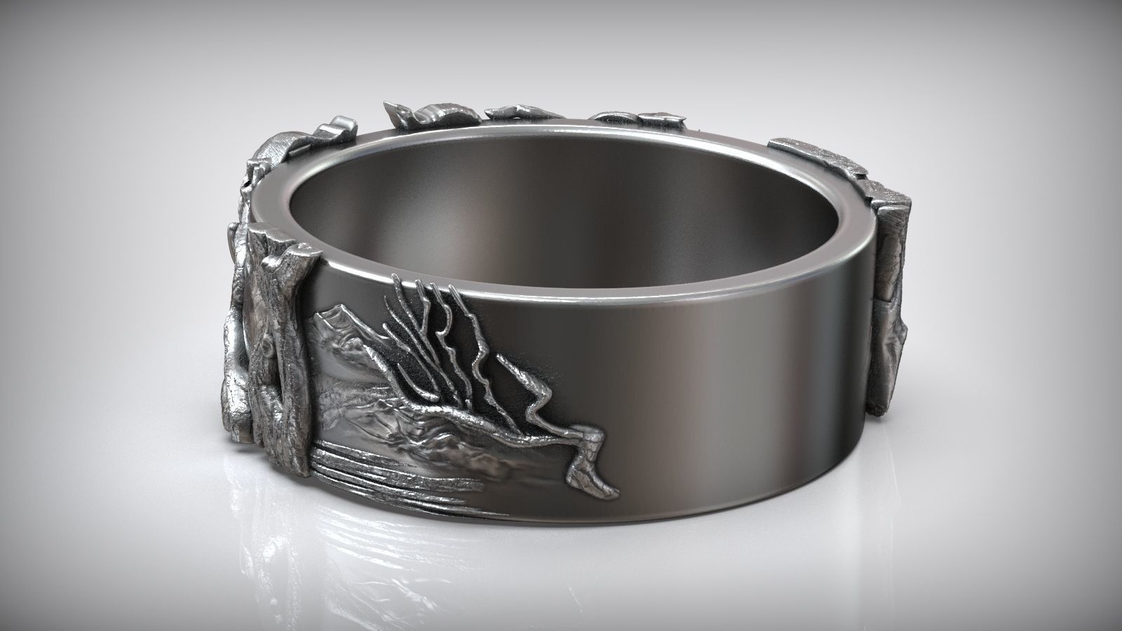 Love Elephant Head Savannah Heart Wedding Ring 3D print model_6