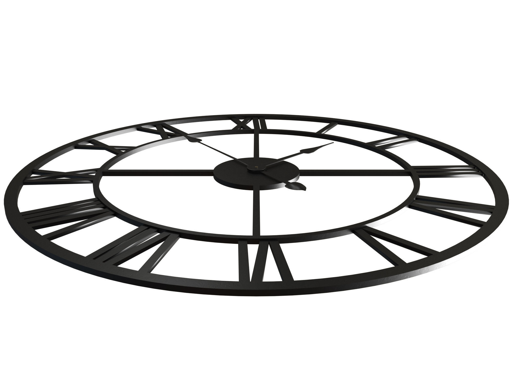 Wall Clock Metal 3D model_2